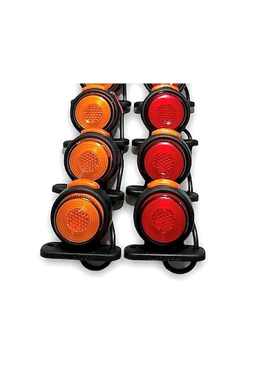 10 Adet Neon Ledli Takoz Lamba 12-24 Volt Sarı-kırmızı