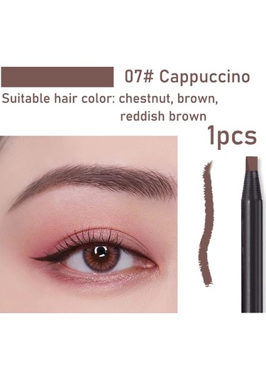1 Adet Uzun Ömürlü Su Geçirmez Kaş Kalemleri Fırça İle Kapalı Kalıcı Makyaj 7 Cappuccino 0