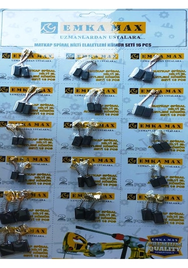 Matkap Sipiral Hilti El Aletleri Kömür Seti 16 Parça Matkap Kömürü Set Tamir Tadilat
