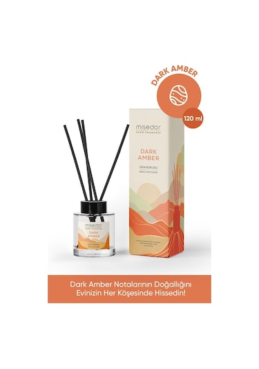 Misedor Dark Amber Çubuklu Oda Kokusu 120 ML + Oda Spreyi 500 ML