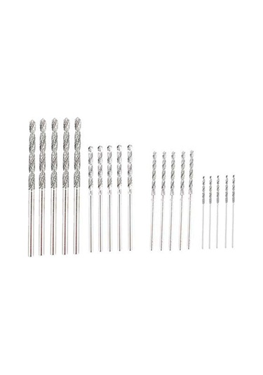 Xurunkeji Elmas Matkap Ucu Seti 20 Parça 4 Boyut 1mm 1.5mm 2mm 2.5mm Büküm Uçlu Mücevher Plaj Deniz Camı Kabuklar Değerli Taşlar Taşçılık