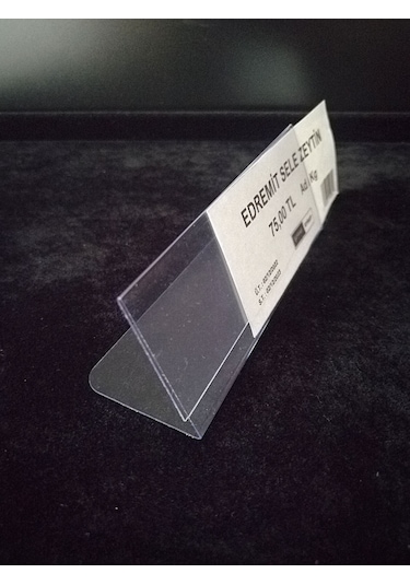 10 Adet Pvc Şeffaf Etiketlik 10x4 Cm Ayaklı Kart Tutucu İsimlik