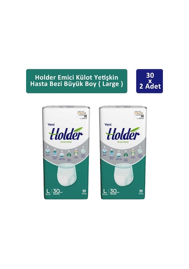 Holder Emici Külot Yetişkin Hasta Bezi Büyük Boy L 2 x 30'lu