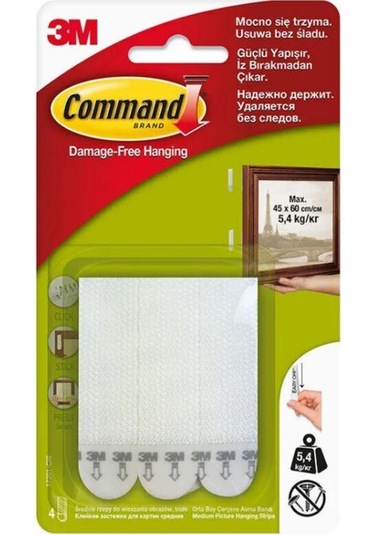 3m Command Orta Boy Cırt Cırt Bant 5.4 kg Askı