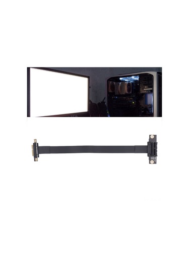 Xindoker Pcı-e 3.0 1x'lik Grafik, Ses, Kablosuz Ağ, Dizi Kartı Devre Bağlayıcı Uzatma Kablosu - 90 Derece Dirsekli Ters Yönlü 20cm