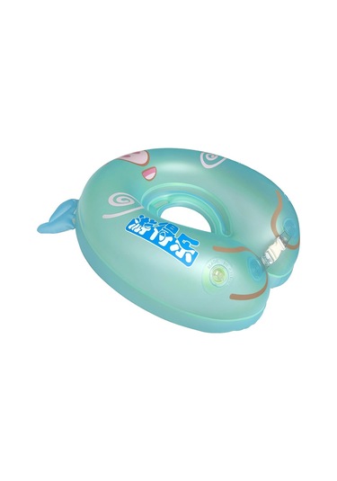 Qingmipy Bebek Boyun Simidi - 3-12 Aylık Yenidoğanlar İçin Güvenli Şişme Havuz Yüzme Halkası Mavi