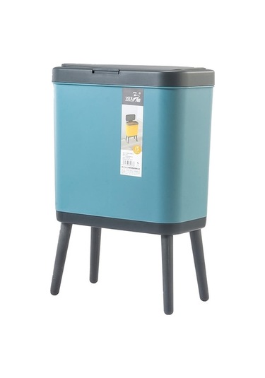 Rogfer Vitunhoo Tg3450 Uzun Bacaklı Çöp Kovası Kapaklı Ev Çöp Kovası Gök Mavisi Mavi Mavi