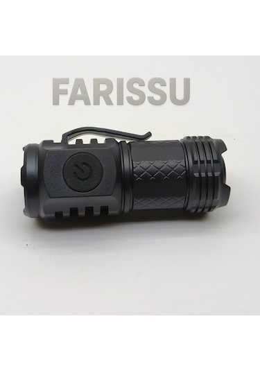 3 Led'li Güçlü Mini El Feneri Şarj Edilebilir Type-c Siyah