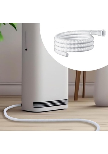 Leezsing Beyaz 2 Metre Geniş Kullanımlı Su Boşaltma Hortumu - Nemlendirici, Klima, Bulaşık Makinesi İçin Esnek Pvc+elastomer, Kesilebilir 25mm/16mm Uçlar Ve Bağlantı Klipsi