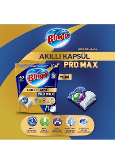 Bingo Akıllı Kapsül Pro Max Bulaşık Makinesi Deterjanı 80 Tablet