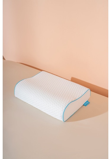 Boyun Destekli Ortopedik Visco Yastık 45x31x10/7 Cm Beyaz