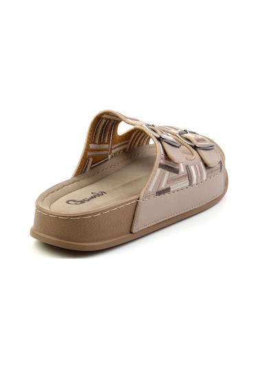 Bej Çok Renkli Kadın Terlik K04099501209 Çok Renkli