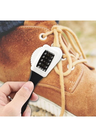 Çift Taraflı Pratik Taşınabilir Süet Nubuk Deri Çizme Bot Ayakkabı Temizleme Bakım Fırçası 5250 Çok Renkli