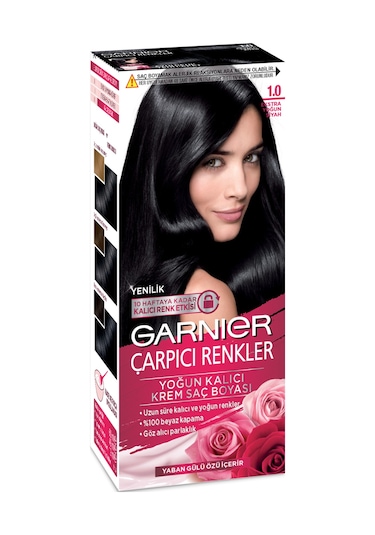 Garnier Çarpıcı Renkler Saç Boyası 1 Ekstra Yoğun Siyah