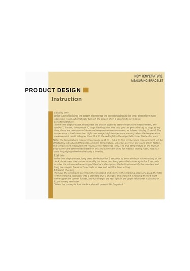 Yulong Reedark Akıllı Bileklik Termometre - 24 Saat Vücut Isısı