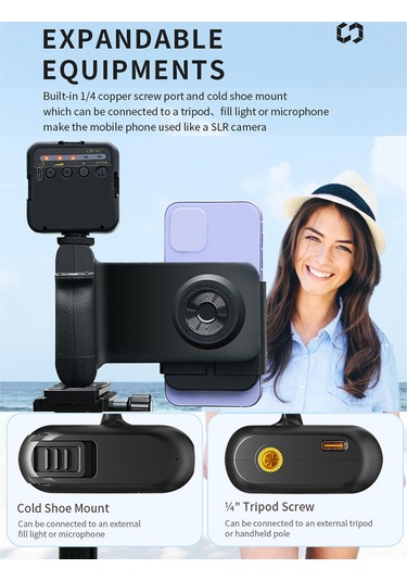 Symbee Rx01-a Telefon Fotoğraf Asistanı: Bluetooth Kumanda, 15w Kablosuz Şarj, Dönüşebilir Mıknatıslı Tutucu, Pembe Temel Model