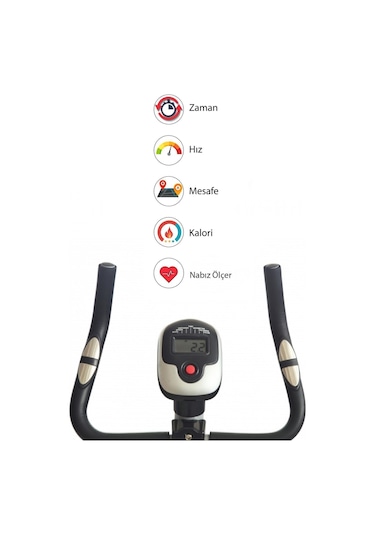 Kochler 2'si 1 Arada Nabız Ölçer Kondisyon Bisikleti - Egzersiz Aleti - Eliptik Bisiklet - Kondisyon Aleti Siyah
