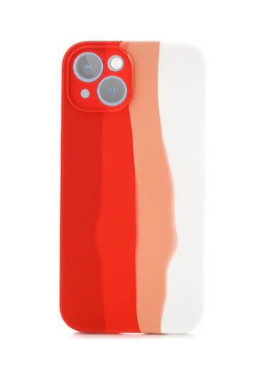 İphone 12 Uyumlu Kılıf Gökkuşağı Rainbow Lansman Silikon-leke Tutmayan Yüzey-tam Koruma Sağlar Kirmizi