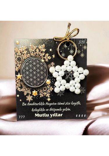 1 Adet Yılbaşı Hediyesi İnci Anahtarlık Yeni Yıl Hediyelik