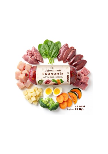 Ekonomik Barf Köpek Maması 12 Kg - 1000 G X 12