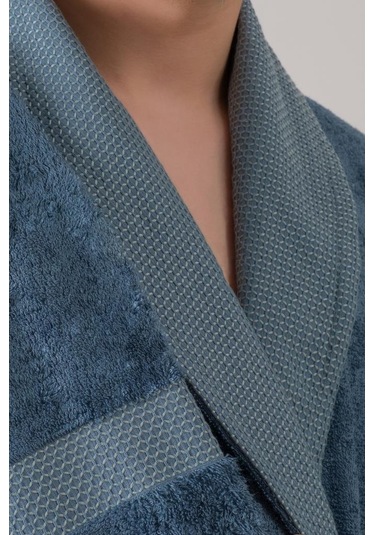 Cotton Box Bambu 3D Nakışlı Aile Bornoz Seti Alvin Yeşil-Mavi