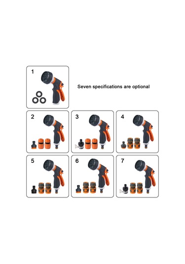 Samdoo 8 Fonksiyonlu Yüksek Basınçlı Bahçe Ve Araba Yıkama Tabancası, Hızlı Bağlantı Ve Evrensel Adaptör Dahil