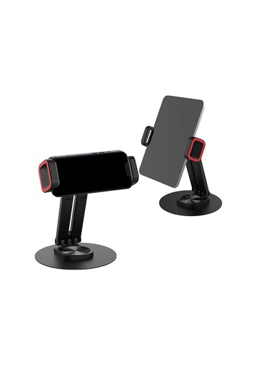 Jmary Mk-63 Ayarlanabilir Katlanabilir 360 Derece Dönebilen Telefon Ve Tablet Standı Siyah