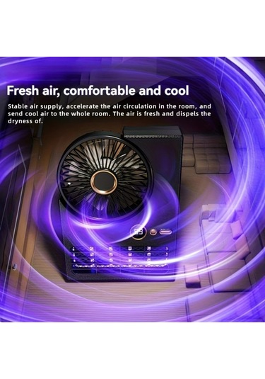 Ximistore9 2025 Yeni Model F05s Siyah Dış Mekan Kamp Makyrosu + Soğutucu Fan 2'li Fonksiyonlu Usb-c Şarjlı 5 Hızlı İç/dış Kullanım Uygun