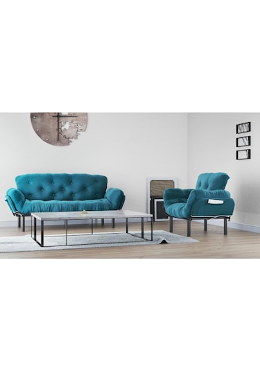 Pafu Nitta Yataklı Koltuk 3+1 Petrol