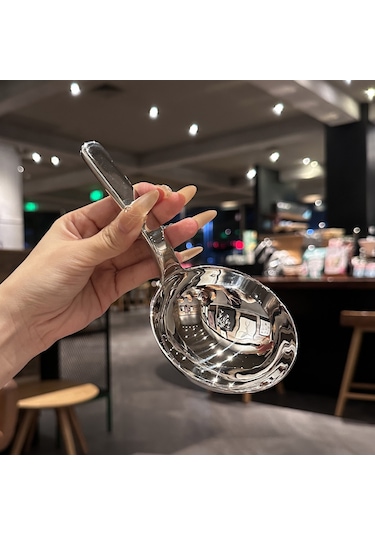 Kangvka 18-10 Paslanmaz Çelik Kısa Saplı Büyük Başlı Servis Kaşığı - Çorba, Pirinç Ve Makarna İçin Ergonomik Tasarım Diğer