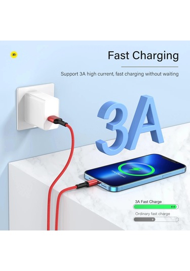 Hızlı Şarj Usb Kablosu İphone Uyumlu 13 12 11 Pro X Max 6 6s 7 8 Artı İpad Mavi 0.25m