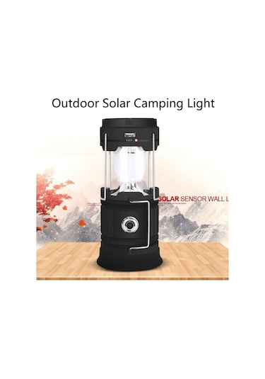 Soulader Taşınabilir Usb Şarjlı Solar Kamp Lambası Açık Hava Ve Acil Durum Işık Desteği İle Pratik Aydınlatma Çözümü Siyah