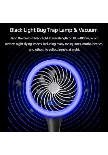 Yaozixa Usb Şarjlı Ev İçi Elektrikli Moskito Tutucu Ve Öldürücü - Bx-px1 Siyah Model, 395-400nm Siyah Işık Ve Güçlü Emme Özelliği