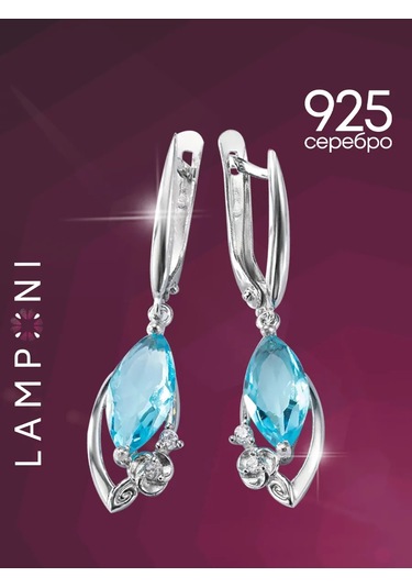 Lamponi 925 Ayar Gümüş Uzun Cerestenli Ve Topazlı Küpe 103986474 Diğer