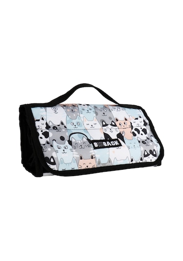Multi Kalem Kutusu 4 Şeffaf Fermuarlı Bölüm Roll Case Cats Karışık