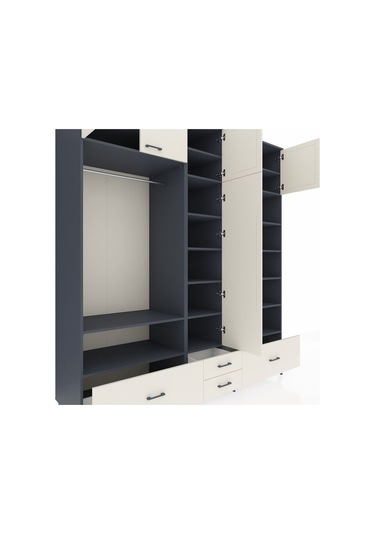 Kronos Dolap 18 Raflı 4 Çekmeceli Tek Askılı 220x59x243 Antrasit-aytaşı/aytaşı Aytası/aytası Kronos Dolap 18 Raflı 4 Çekmeceli Tek Askılı 220x59x243 Antrasit-aytaşı/aytaşı Aytası/aytası