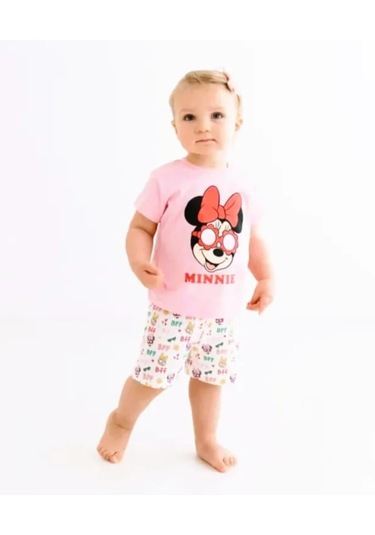 Minnie Mouse Pembe Kız Bebek Alt Üst Takım Mn17335 Pembe