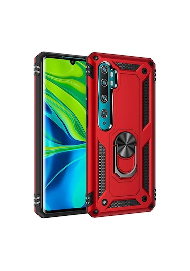 Xiaomi Mi Note 10 Pro Yüzüklü Standli Vega Kilif Ekran Koruyucu 510330644