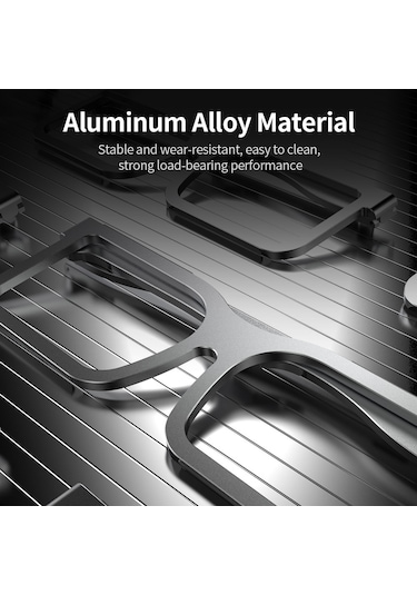 Springsun Alüminyum Foldable Bilgisayar Standı, Taşınabilir Tablet Desteği, Güneş Gözlüğü Desenli, Gri, Yükseklik Artırıcı