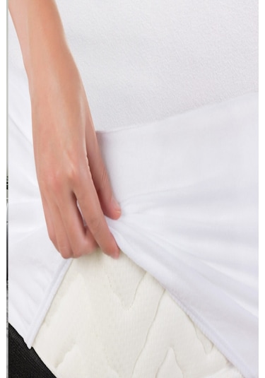 Mycey Battal Fitted Çift Kişilik Alez 200x200+30 Cm Micro Kumaş Sıvı Geçirmez Beyaz