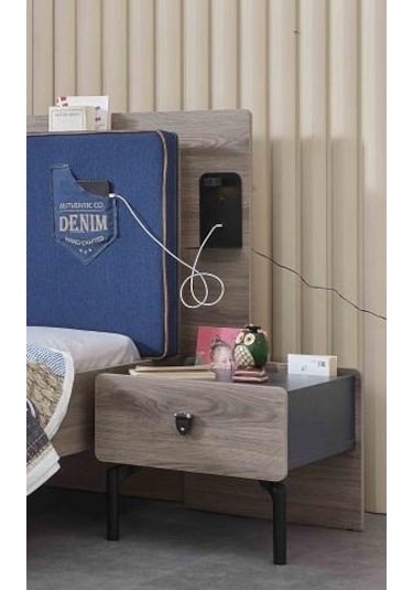 Komodin Urlu Model 90419 Denim İnovasyon Tek Çekmeceli Kutuda Sevk El Yapım