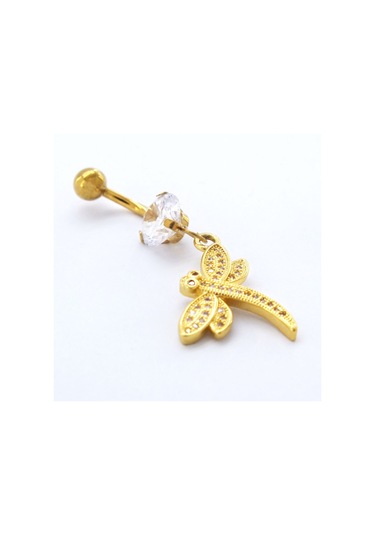 Ferizz Altın Kaplama Zirkon Taşlı Yusufçuk Piercing Prc-115 Altın