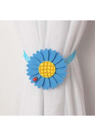 Suntek Magideal 1 Çift Örtü Kravat Arkalıkları Pencere Mavi-dantel