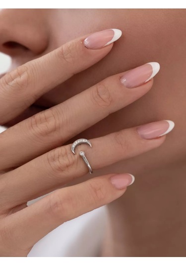 Sılverme Parmak Falanksı İçin Luna Yüzük 925 Ayar Gümüş 75549682 Gümüş