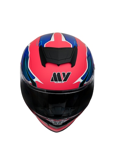 My Helmets Mks001-rbw Yarış Spoiler Güneş Vizörlü Şeffaf Full Face Motosiklet Kaskı Çok Renkli