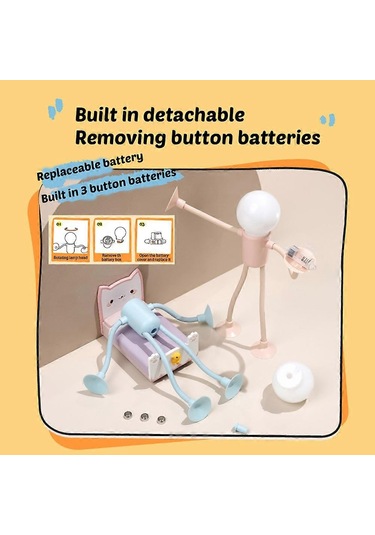 Kalıplanabilir Komik Sporcu Gece Lambası, Kendin Yap Şekilli Gece Lambası, Vantuzlu Bükülebilir Masa Lambası Dekompresyon Dekorasyonları Çok Renkli