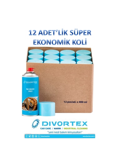 Divortex Güçlü Pas Sökücü ve Önleyici Sprey 400 ML x 12 Adet