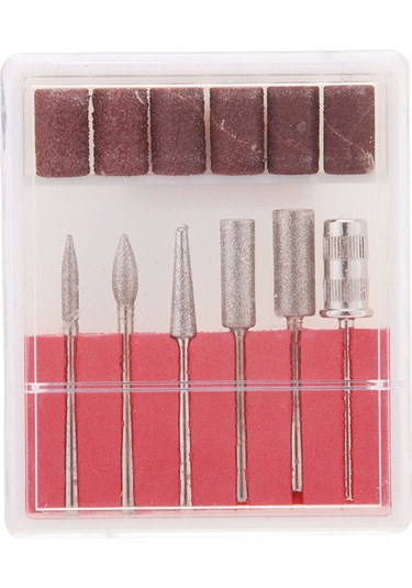 Reedark 6 Adet Paslanmaz Çelik El Fırçası Ucu + 6 Zımpara Bandı Seti - Tırnak Şekillendirme, İnceleme, Temizleme Ve Kuru Kütikül Kaldırma İçin Profesyonel El Fırçası Uçları