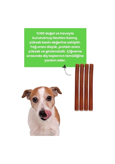 Havhav 4 Adet Sığır Kamış Çiğneme Çubuğu Köpek Ödülü