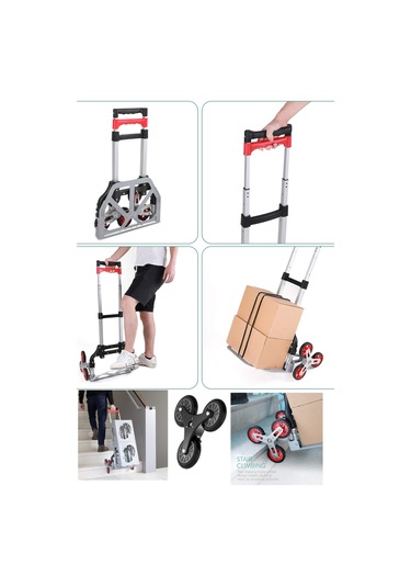 Deko Turkey Katlanır Merdiven Çıkabilen Koli Taşıma Arabası 80kg